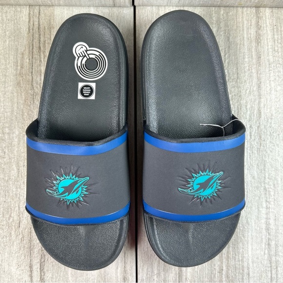 Nike x NFL Miami Dolphins Offcourt Slides Recovery Comfort Sandals Men’s Size 9 - Picture 6 of 10